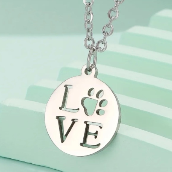 Love Paw Print Necklace - Picture 1 of 3